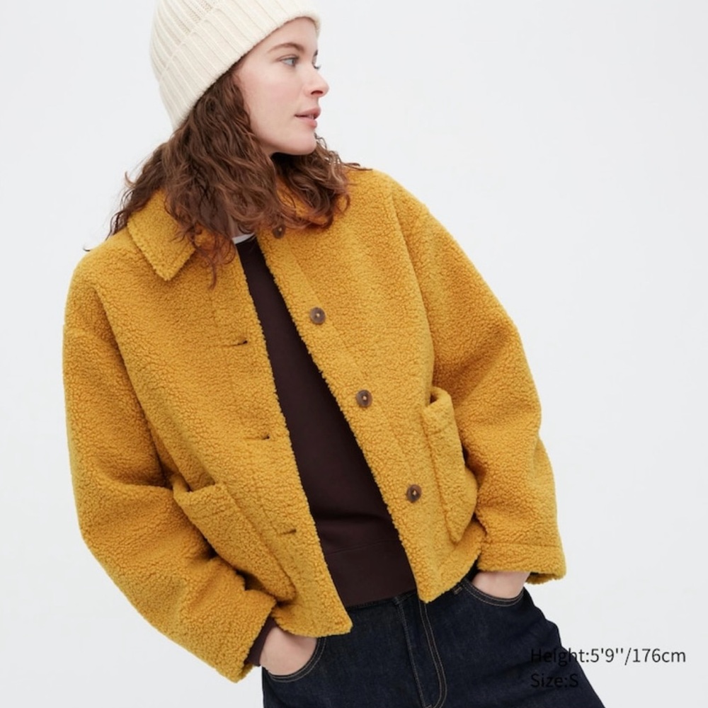 Uniqlo Brown Windproof Outer Fleece Jacket | UNIQLO US Teddy Jacket NEW- no tag
